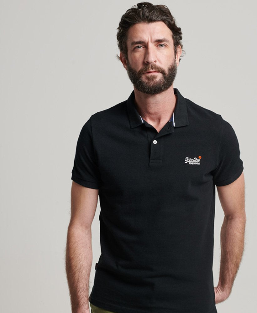 Superdry Classic Pique Polo Shirt in Black