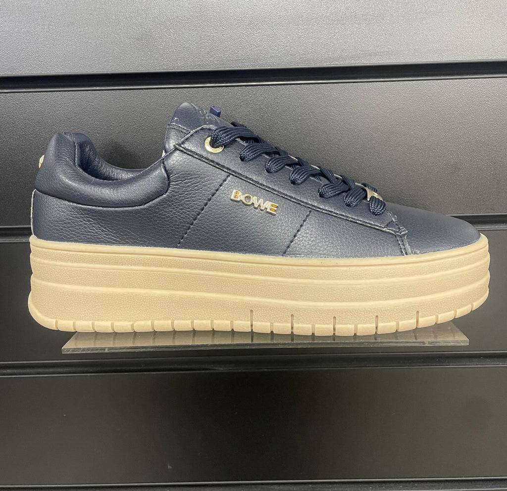 Tommy Bowe women's navy platform trainer chunky sole
