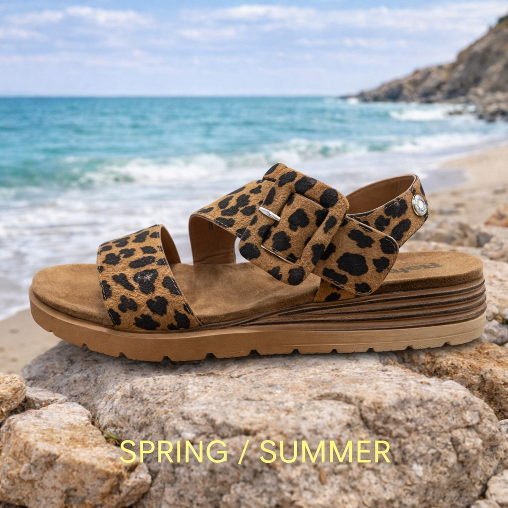 Refresh Women's Leopard Print Strap Sandal
