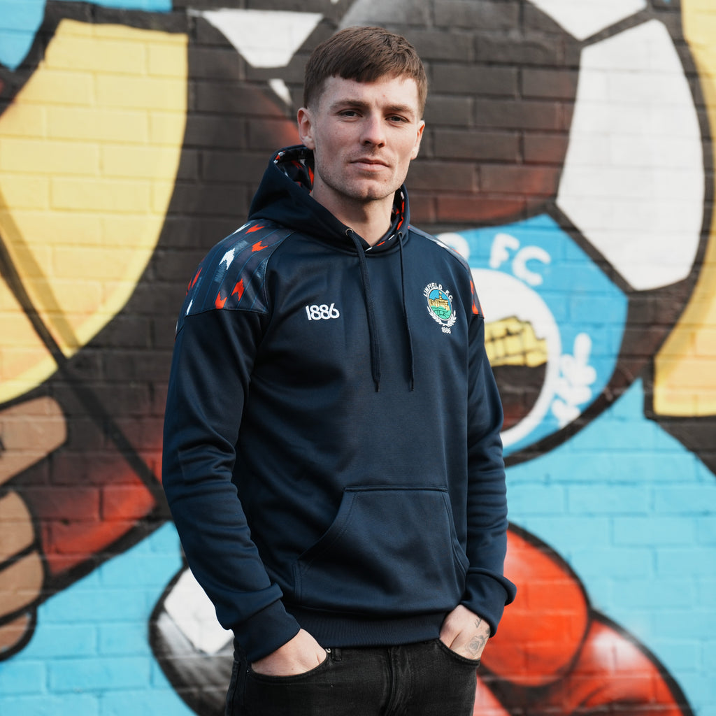 Spirit Of 1886 Linfield Retro Hoodie Spall Navy