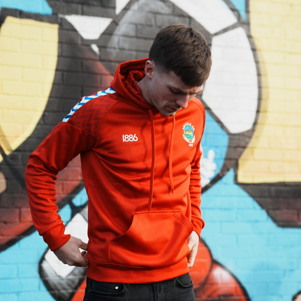 Spirit Of 1886 Linfield Retro Hoodie Hummel Red