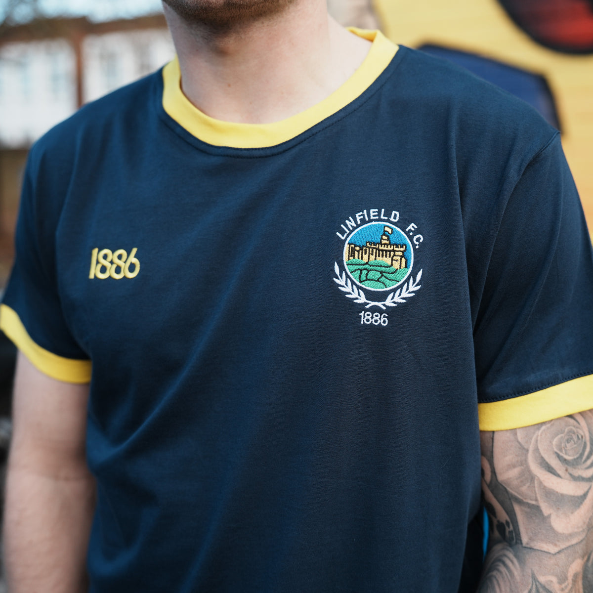 Spirit Of 1886 Linfield Retro Ringer Tee Navy/Yellow – Jeanius Clothing