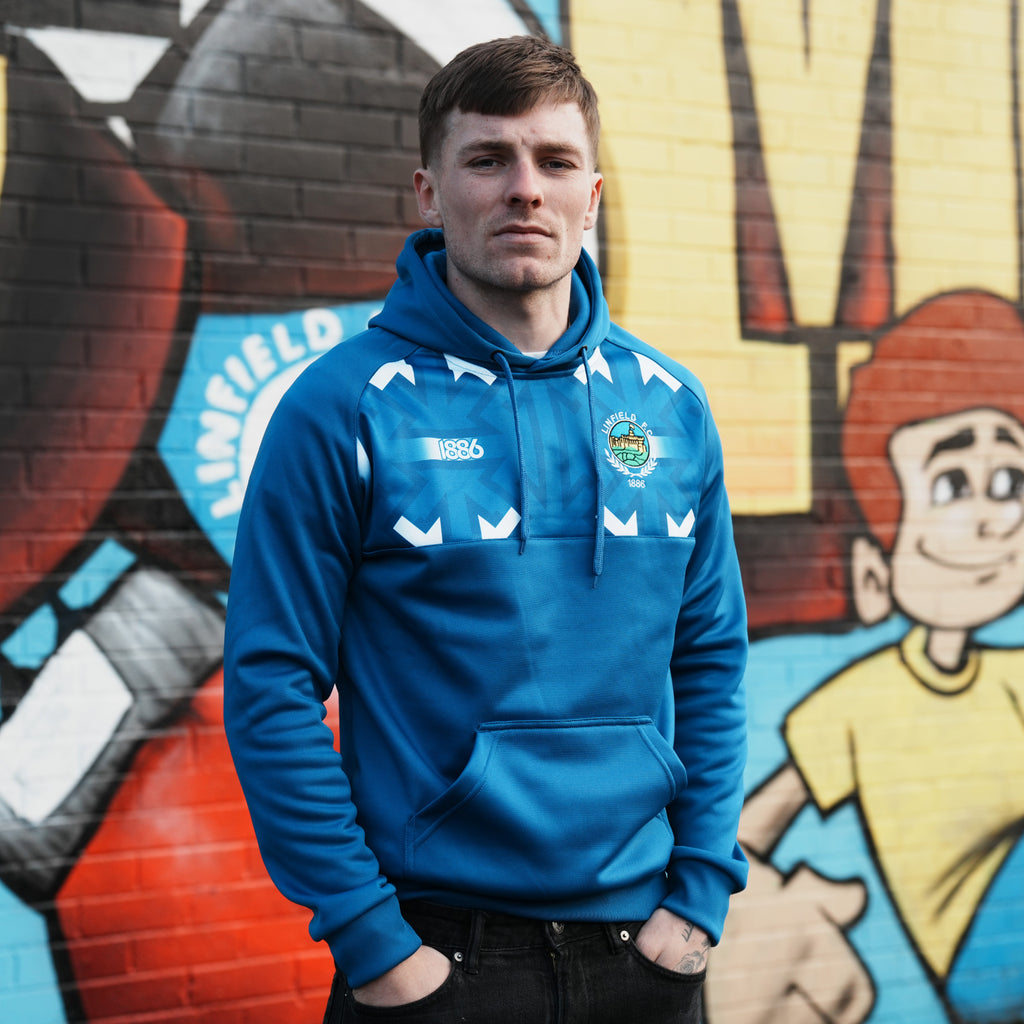 Spirit Of 1886 Linfield Retro Hoodie Lotto Royal Blue