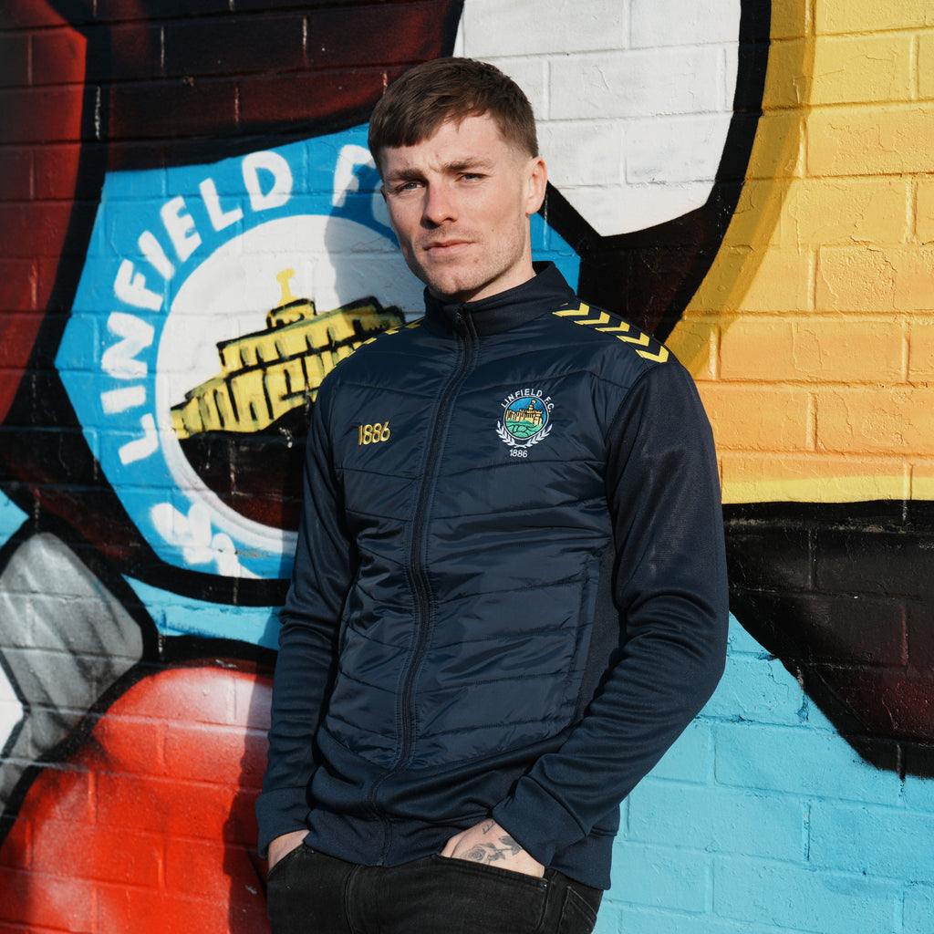 Spirit Of 1886 Linfield Retro Hybrid Jacket Hummel Navy/Yellow