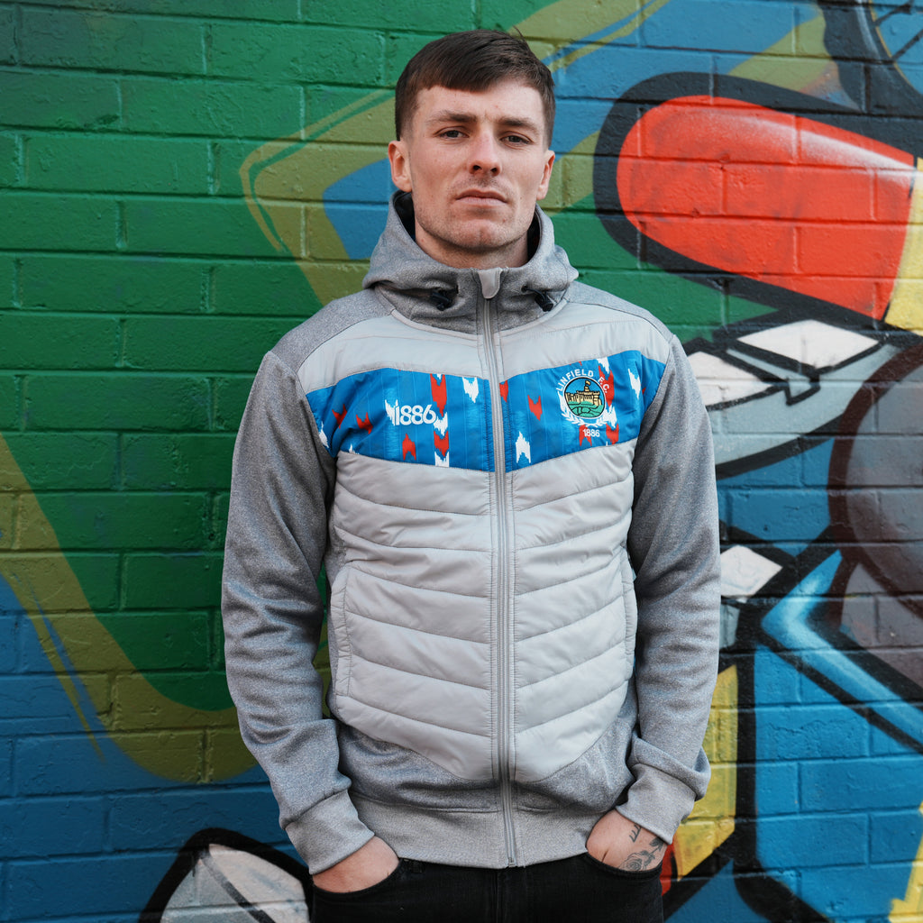 Spirit Of 1886 Linfield Retro Hybrid Jacket Spall Grey