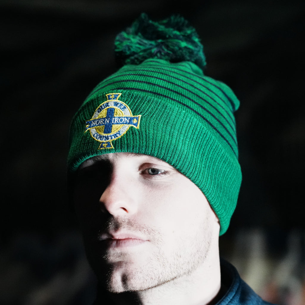Spirit of 82 - Green Stripe Bobble Hat