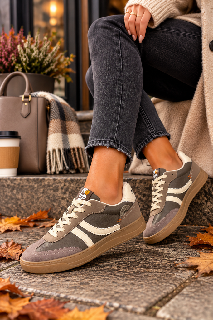 Refresh Ladies Taupe & Cream Trainers | Jeanius NI