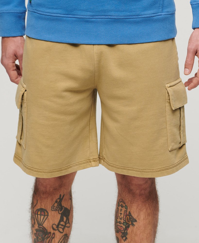 Superdry Contrast Stitch Cargo Shorts in Washed Cappuccino