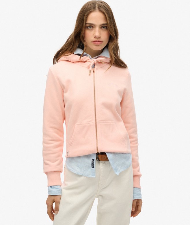 Women’s Superdry Essential Logo Zip Hood Lantana Pink