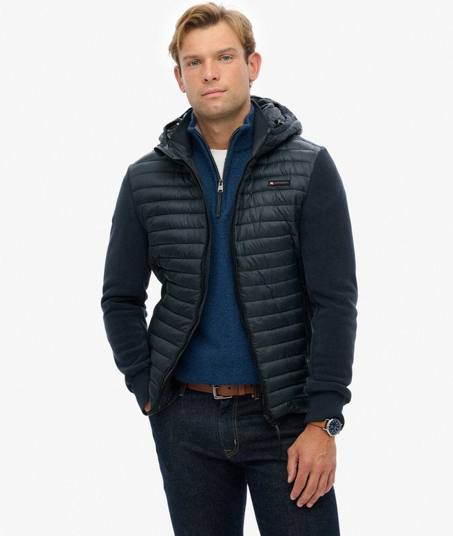 Superdry Hood Storm Fleece Hybrid Jacket Navy