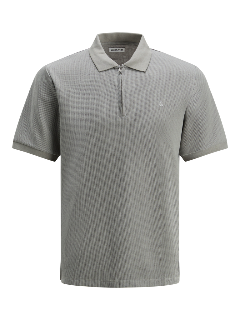 Jack&Jones Quarter Zip Polo in Grey