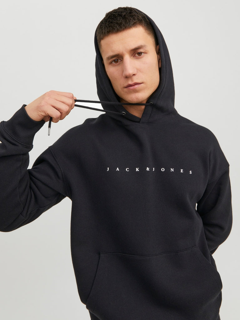 Jack&Jones Logo Hoodie in Black