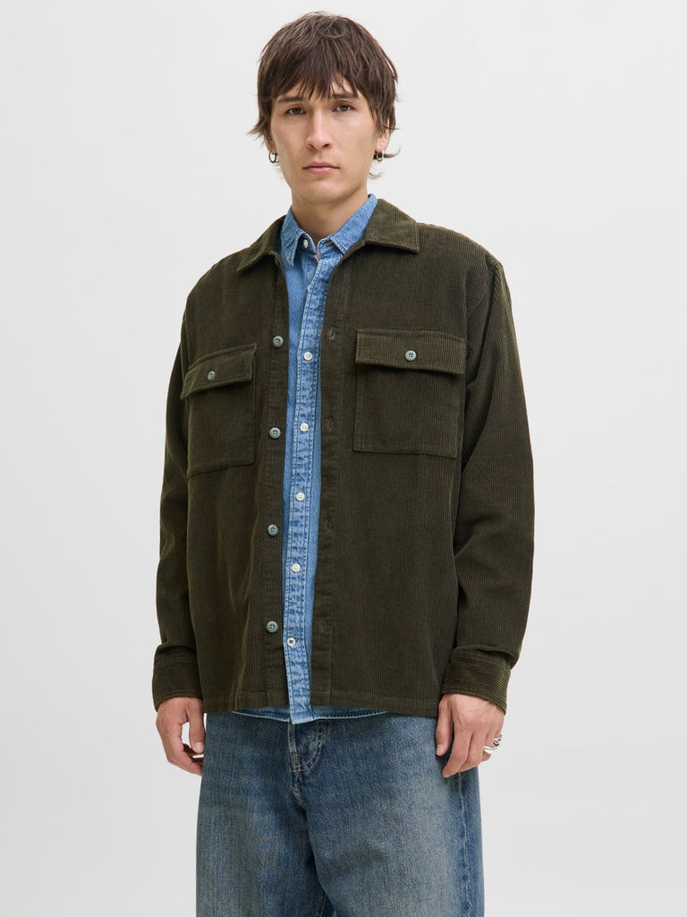 Jack&Jones Cord Overshirt in Rosin Green