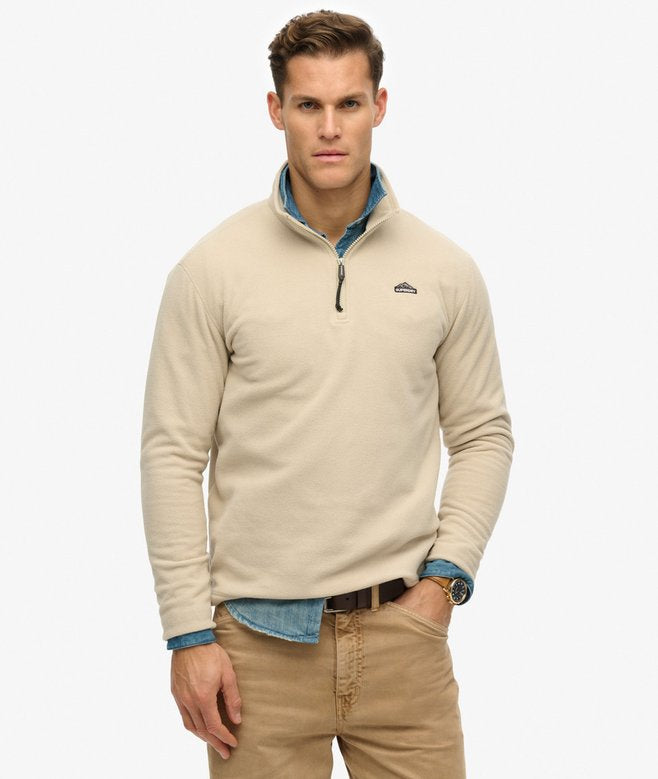 Superdry Polar Fleece Half Zip Winter Twig Beige