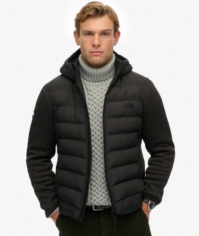 Superdry Hooded Storm Knit Hybrid Jacket Black