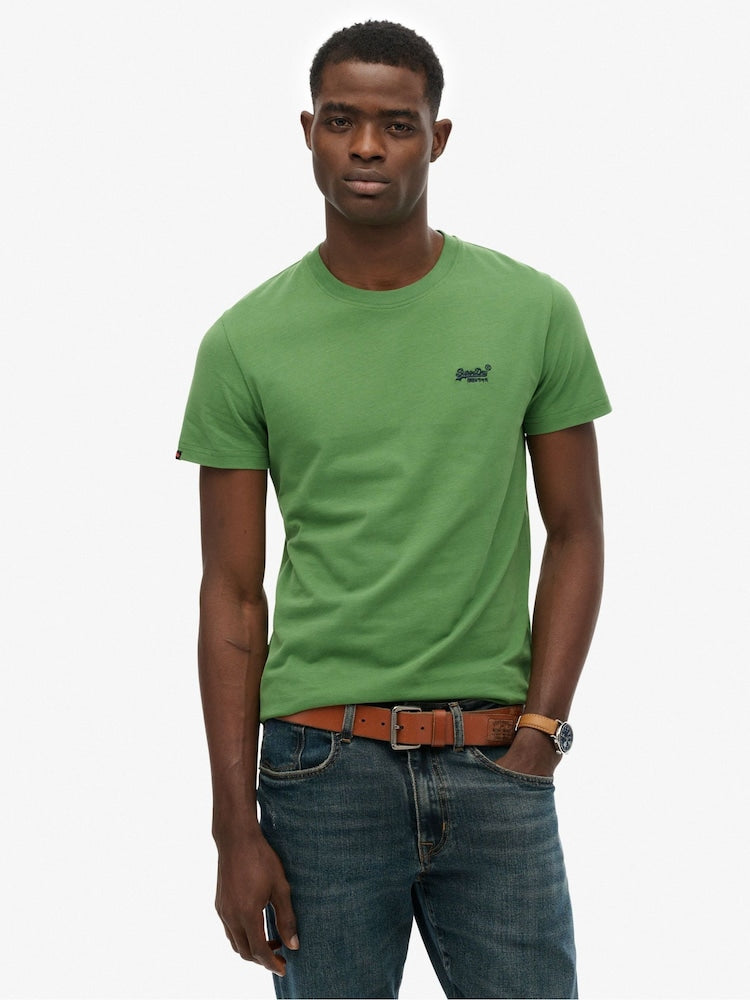 Superdry Men’s Essential Logo Tee in Artichoke Green