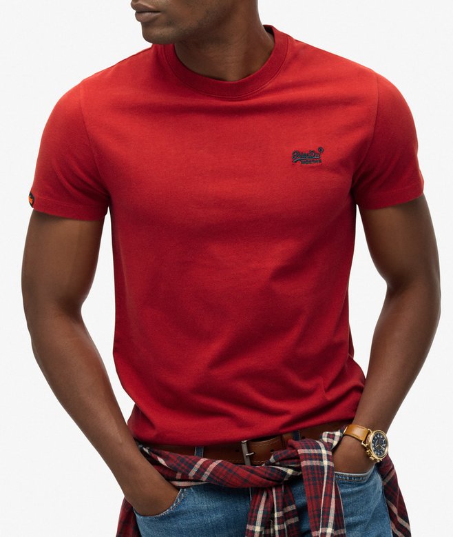 Superdry Men’s Essential Logo Tee in Expedition Red