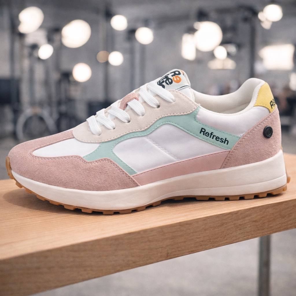Refresh Women's Runner Trainer in White/Pink/Aqua