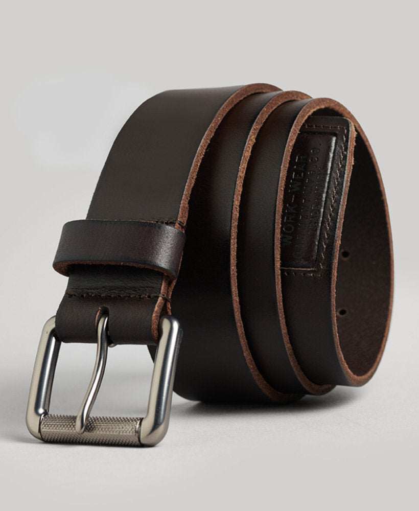 Superdry Badgeman Leather Belt in Brown