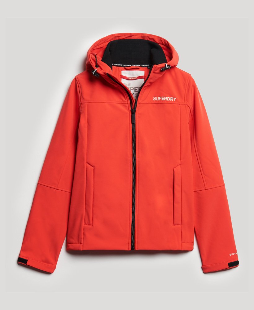Women’s Superdry Hooded Softshell Jacket in Sunset Red