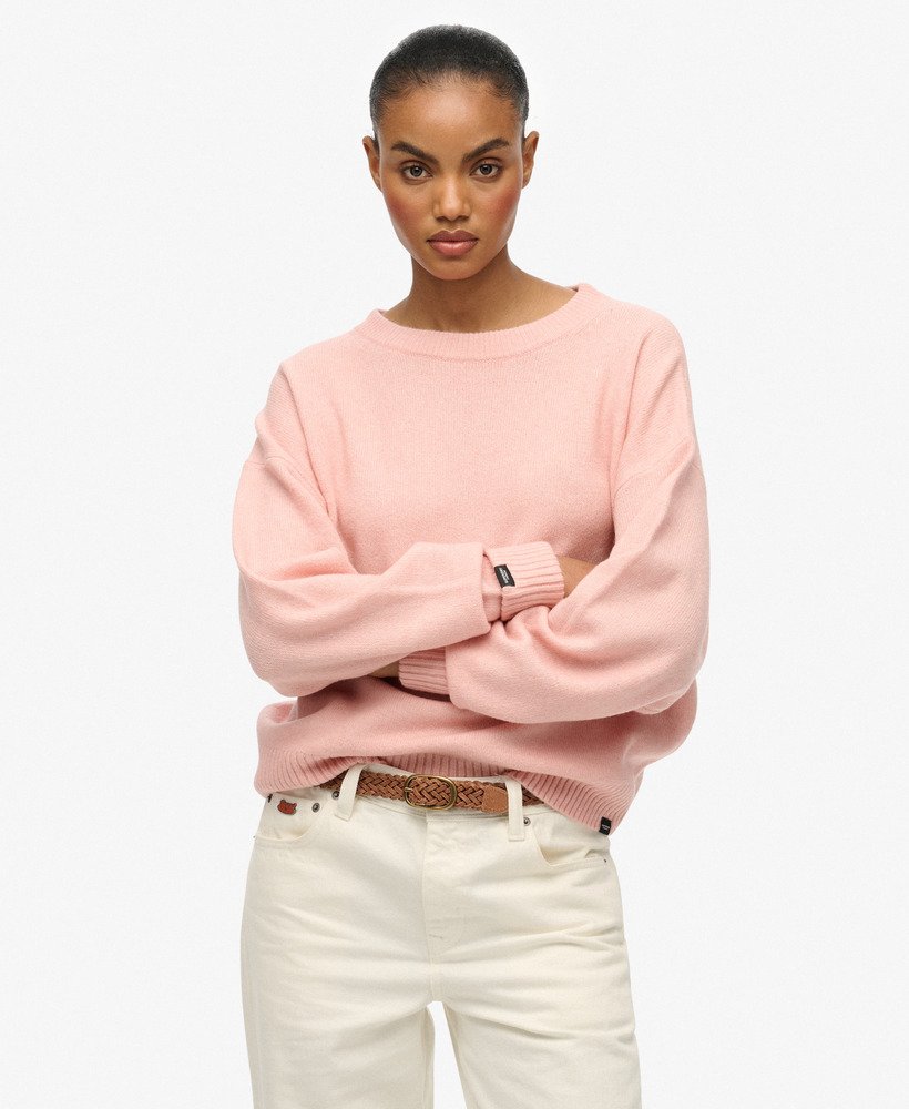 Women’s Superdry Slouchy Crew Neck Jumper - Dusty Pink Twist